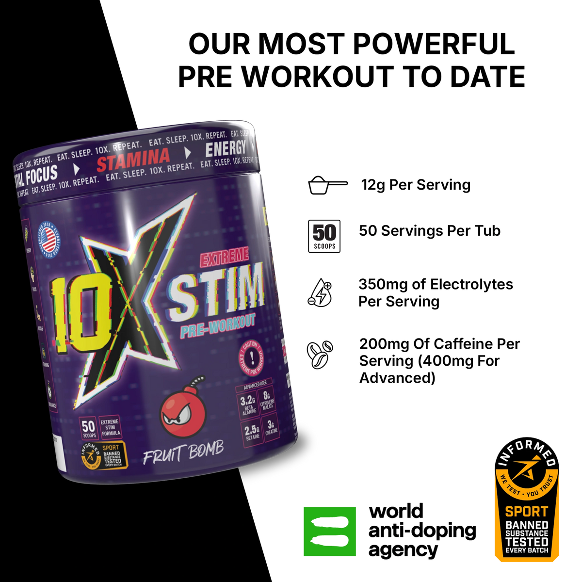 10X STIM + 10X PUMP Pre-workout