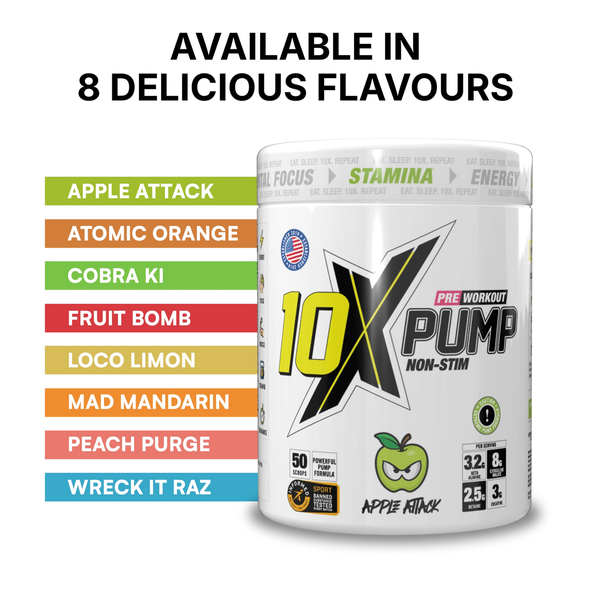 10X STIM + 10X PUMP Pre-workout
