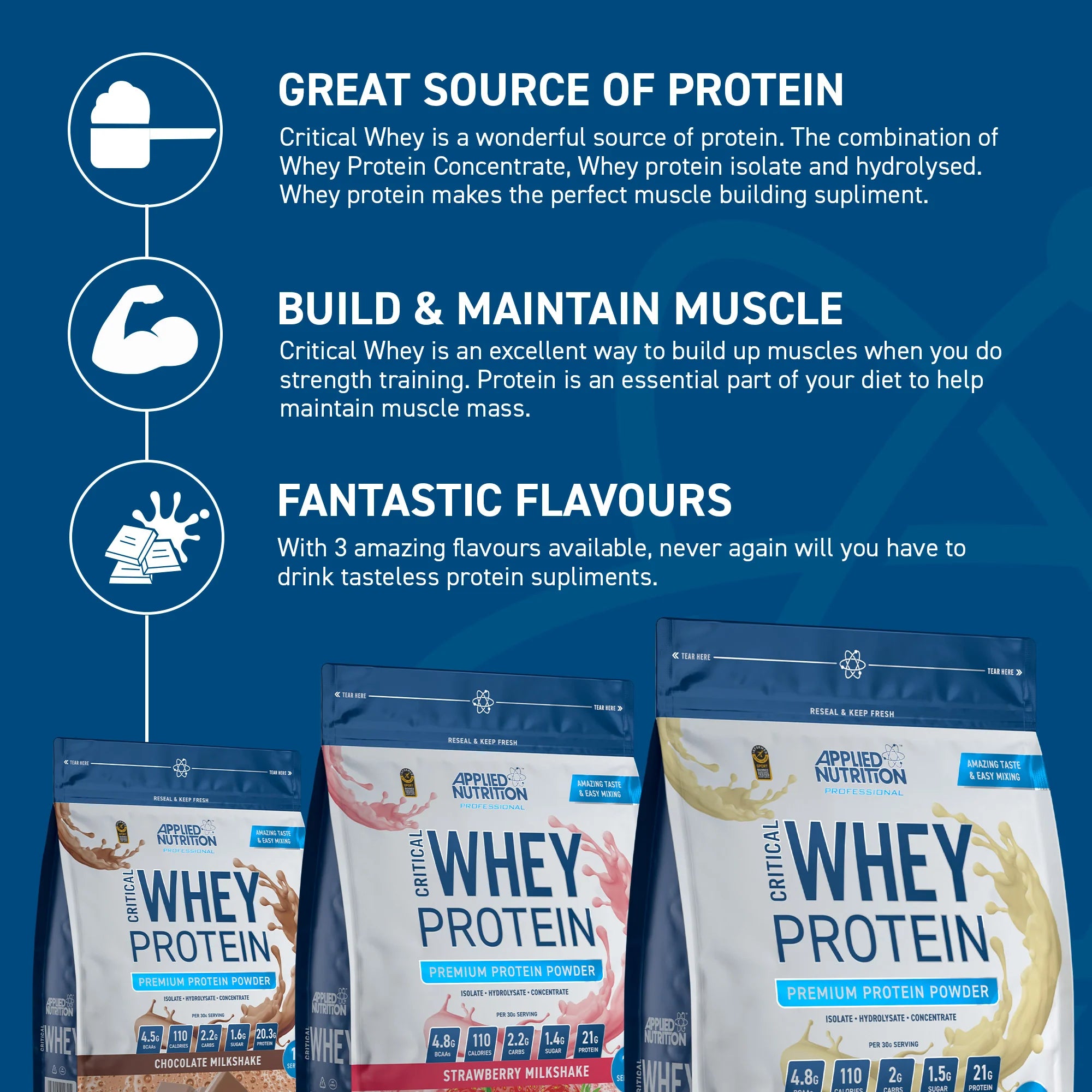 Critical Whey Premium Protein Powder 450g