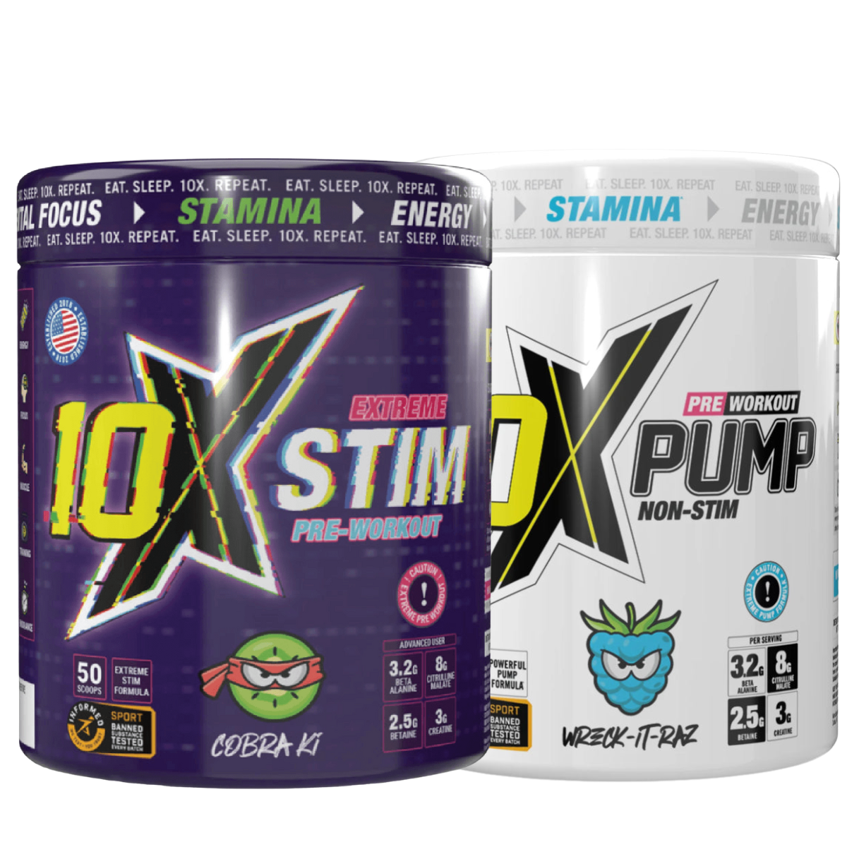 10X STIM + 10X PUMP Pre-workout